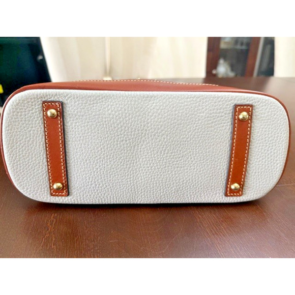 Dooney Bourke Pebbled leather Zip Satchel Bone Oyster? Off White Tag Handbag - Picture 7 of 11